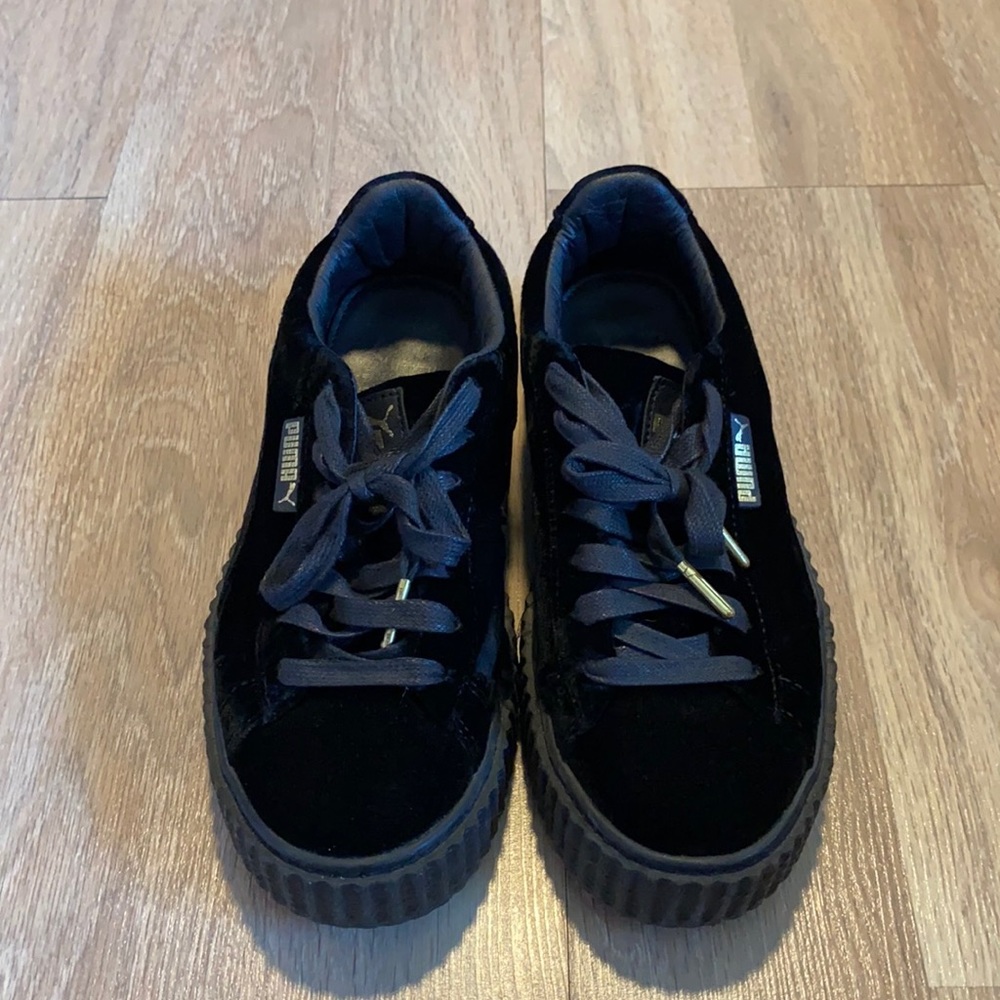 Fenty by Rihanna Black Velvet Sneakers